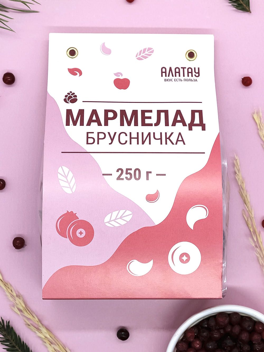 Мармелад ягодный Брусничный, 250 гр