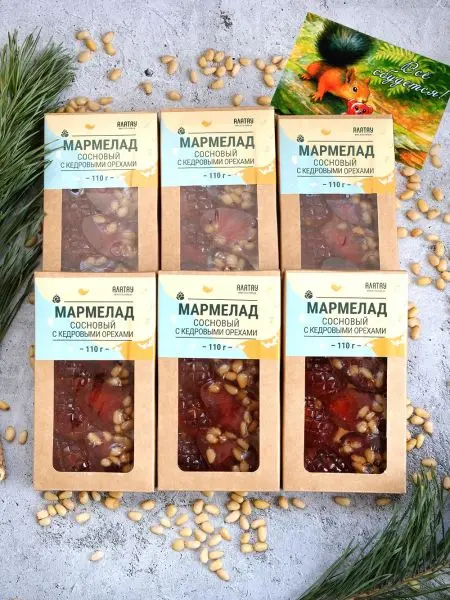 Подарочный набор мармелад с кедровыми орехами 6 шт по 110 г Подарочный набор мармелад с кедровыми орехами 6 шт по 110 г